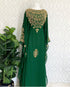 Green Georgette Gold Embroidered Stone work Stitched Dress Kaftan Party Wear Wedding Dresses
