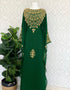 Green Georgette Gold Embroidered Stone work Stitched Dress Kaftan Party Wear Wedding Dresses