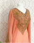 Peach Kaftan Georgette Embroidered Stone work Stitched Dress Party Wear Wedding Dresses
