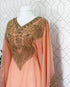 Peach Kaftan Georgette Embroidered Stone work Stitched Dress Party Wear Wedding Dresses