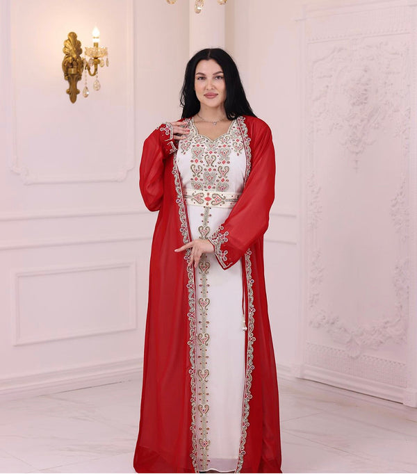 Maroon Embroidered Stone work Stitched 2 Pic Dress Georgette Kaftan Party Wear Wedding Dresses