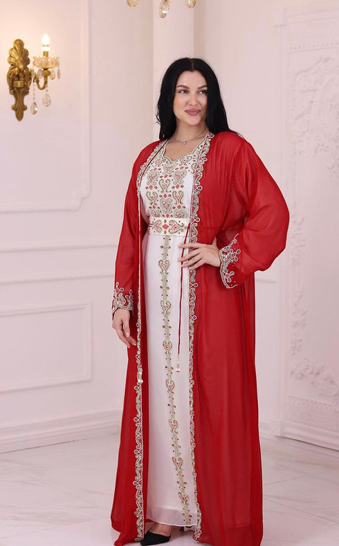 Maroon Embroidered Stone work Stitched 2 Pic Dress Georgette Kaftan Party Wear Wedding Dresses