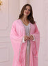 Pink Georgette Zari Work Party Wear Kaftan