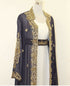 Nany-Blue & White Handcrafted Zari work Stitched Dress Georgette Kaftan Party Wear Wedding Dresses