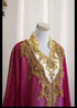 Purple and White Georgette Zari Work Kaftan