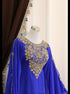 Royal-Blue Handcrafted Zari work Stitched Dress Georgette Kaftan Party Wear Wedding Dresses