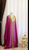 Purple and White Georgette Zari Work Kaftan
