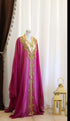 Purple and White Georgette Zari Work Kaftan