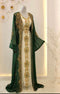 Green and White Georgette Zari Work Kaftan