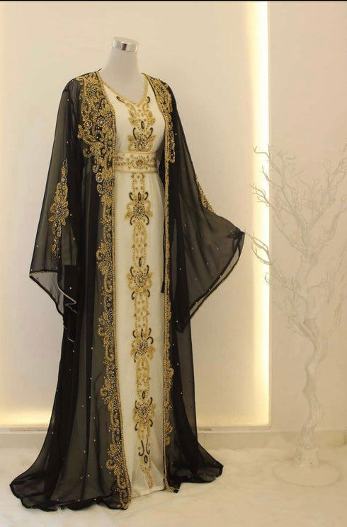 Black and White Wedding Kaftan for Women