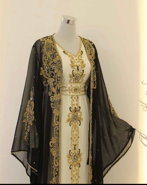 Black and White Wedding Kaftan for Women