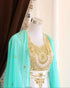 Sky-Blue & White Handcrafted Zari work Stitched Dress Georgette Kaftan Party Wear Wedding Dresses