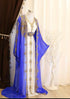 Grand Royal Blue Farasha Kaftan with Gold Zari Work | Dubai Style Event Dress