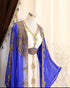 Grand Royal Blue Farasha Kaftan with Gold Zari Work | Dubai Style Event Dress
