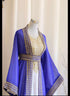 Royal-Blue & White Handcrafted Zari work Stitched Dress Georgette Kaftan Party Wear Wedding Dresses