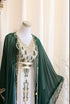 Women's Green and White Georgette Kaftan