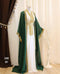 Green & White Kaftan Handcrafted Georgette Work Party Wear Dresses