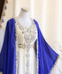 Royal Blue Georgette Embroidered Islamic Party Wear Kaftan