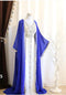Royal Blue Georgette Embroidered Islamic Party Wear Kaftan