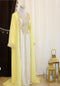 Yellow & White Handcrafted Party Wear Kaftan Dress for Women