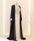 Black & White Georgette Zari Embroidered Kaftan Dress