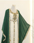Sea-Green & White Handcrafted Zari work Stitched Dress Georgette Kaftan Party Wear Wedding Dresses 5