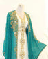 Opulent Turquoise and White Layered Kaftan Dress