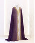 Grand Purple & White Layered Kaftan with Golden Zari Work | Luxury Party & Event Wear