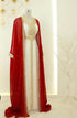Red Georgette Embroidered Islamic Party Wear Kaftan