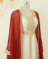 Red Georgette Embroidered Islamic Party Wear Kaftan