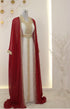 Maroon and White Nikaah Kaftan for Women