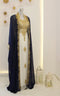 Navy Blue and White Georgette Zari Work Kaftan