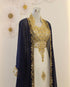 Navy Blue and White Georgette Zari Work Kaftan