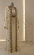 Grand White Georgette Kaftan Dress with Zari Work | Luxury Party & Wedding Wear