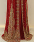 Luxurious Red Kaftan Gown with Gold Zari Work | Wedding & Formal Event Dress