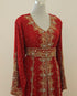 Luxurious Red Kaftan Gown with Gold Zari Work | Wedding & Formal Event Dress