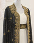 Black and White Georgette Kaftan with Zari Embroidery