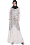 Light Pink Sequins Beads Hand Work Georgette Abaya
