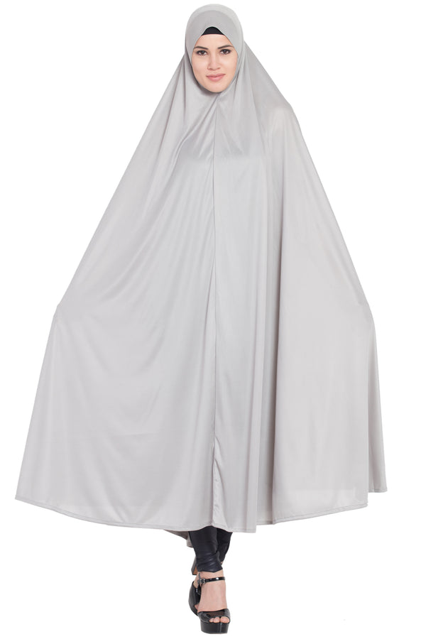 premium gray plain lycra jilbab abaya for women