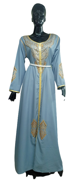 LIGHT GREY GEORGETTE KAFTAN WITH ZARI WORK