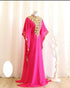 Rani-Pink Handcrafted Zari work Stitched Dress Georgette Kaftan Party Wear Wedding Dresses