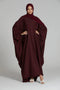 Maroon Crepe Plain Abaya for Women