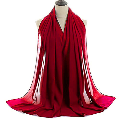 Maroon embroidered georgette Islamic kaftans with hijab