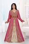 Maroon Georgette Beads and Zari Work Kaftan for Festivals