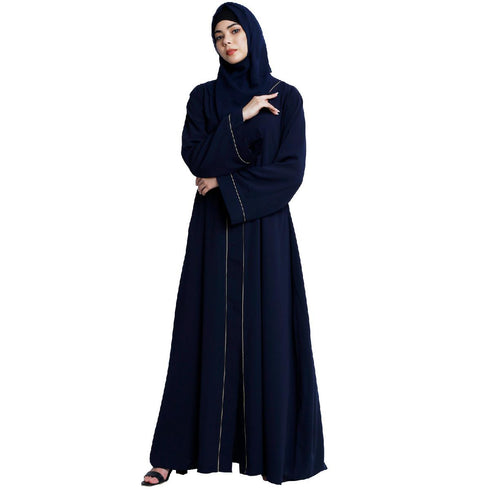 Navy Blue Nida Plain Abaya