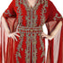 Maroon color luxurious Long Sleeves Handmade Moroccan Kaftan Embroidered zari work hijab