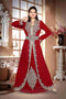 Maroon color luxurious Handmade Moroccan Kaftan with hijjab