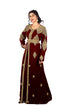 Marron Diamond Design luxurious Moroccan Kaftan With Sun-proof hijab.