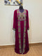 Maroon color luxurious Full Sleeves Handmade Two Piece Jacket Style Moroccan Kaftan.