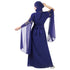 Navy Blue color luxurious Long Sleeves Handmade Moroccan Kaftan.Embroidered zari work hijab